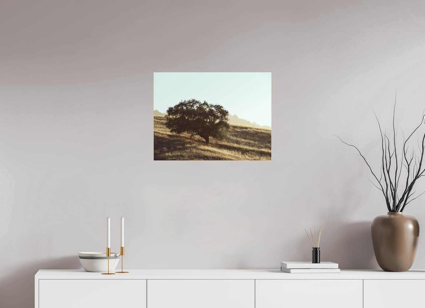24 x 18″, Photo Print Under Acrylic Glass Hillside Tree